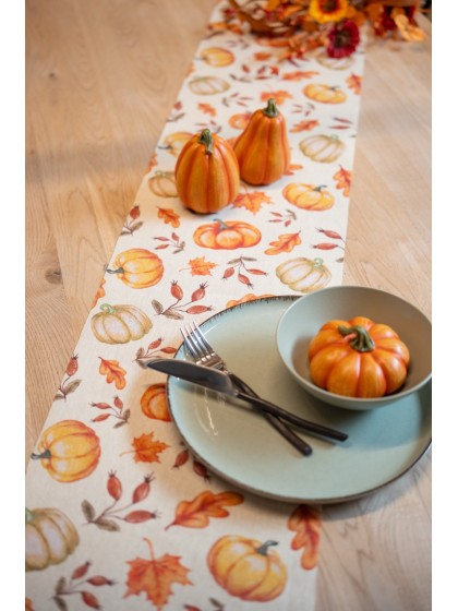 AUTUMN VINTAGE FABRIC TABLE RUNNER 28CM X 3M