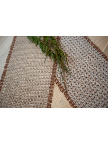 TISCHLÄUFER XMAS TWEED CAMEL/CREME FADEN KUPFER METALL 30CM X 3M