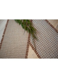 TISCHLÄUFER XMAS TWEED CAMEL/CREME FADEN KUPFER METALL 30CM X 3M