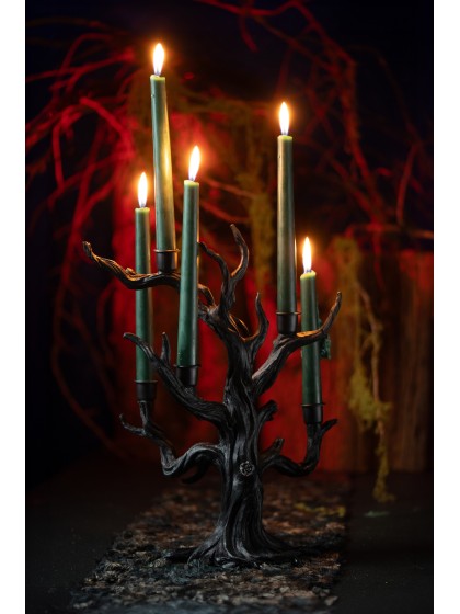 BLACK TREE POLYRESIN CANDLE HOLDER 29.5CM X 14.5CM X 38CM