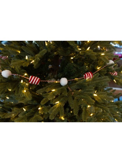 GUIRLANDE POMPOMS CANDY STRIPES 180CM X 3.5CM X 3.5CM