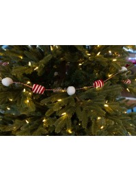 GUIRLANDE POMPOMS CANDY STRIPES 180CM X 3.5CM X 3.5CM