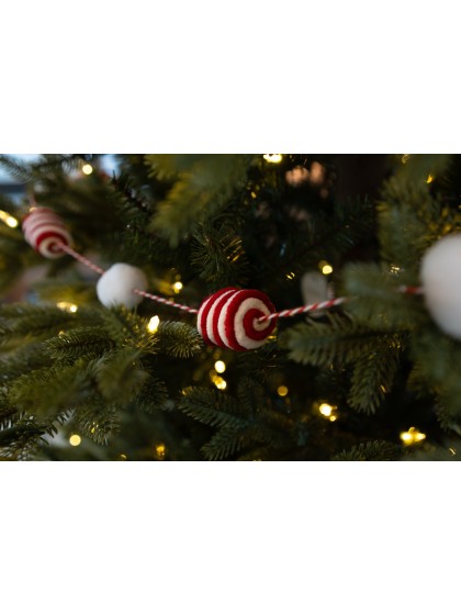 GUIRLANDE POMPOMS CANDY STRIPES 180CM X 3.5CM X 3.5CM