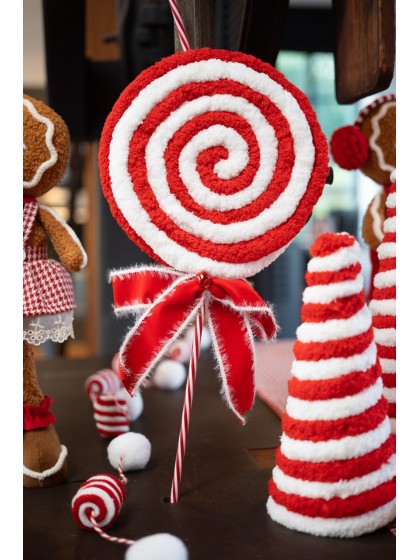 LUTSCHER KUNSTFELL MIT BAND UND GLÖCKCHEN CANDY STRIPES 22CM X 4CM X 45CM
