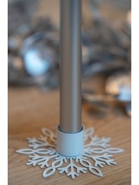 PORTE FACKELKERZE SCHNEEFLOCKE AUS SCHNEE METALL WEISS DIA 9.5CM X 2.5CM