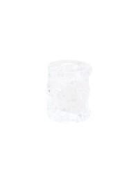 CLEAR GLASS TAPER CANDLE HOLDER FROSTY EFFECT DIA 5CM X 6CM