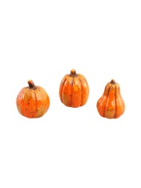 SET 3 CUCURBITACEES TERRE CUITE ORANGE ENV 5.5CM X 5CM X 6CM