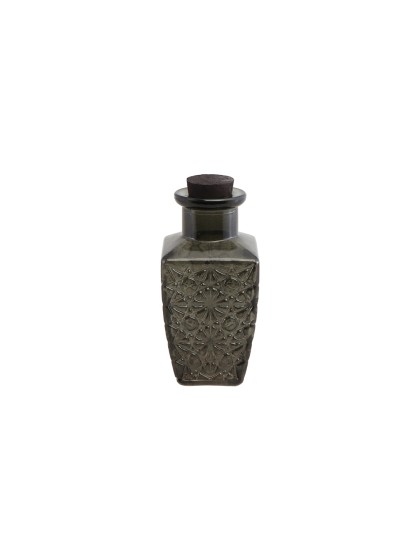 FLACON TEXTURE VERRE NOIR 5.2CM X 5.2CM X 11.5CM