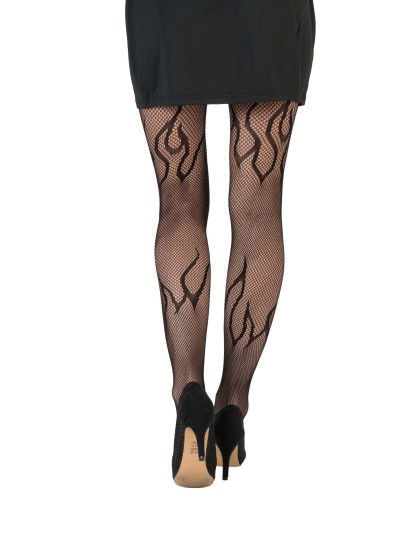 STRUMPFHOSE HALLOWEEN FLAMME SCHWARZ Einheitsgröße