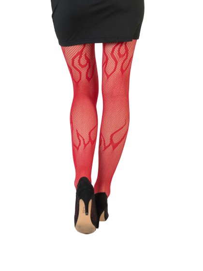 STRUMPFHOSE HALLOWEEN FLAMME ROT Einheitsgröße
