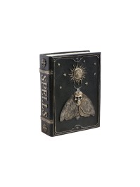 BOOK OF SPELLS SKULL BUTTERFLY 15CM X 6CM X 20CM