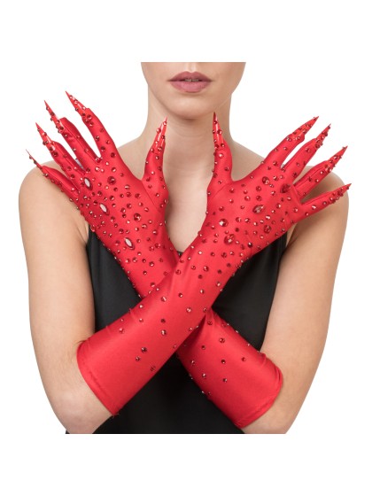 HANDSCHUHE TEUFELEINEN DIAMONDS ROT 9.5CM X 45CM