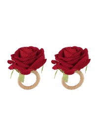 2 SERVIETTENRINGE ROSA ROT 6CM X 8CM X 8CM