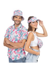 HIBISCUS HAWAIIAN BUCKET HAT ONE SIZE