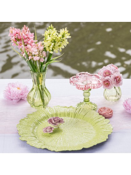 CHEMIN DE TABLE MIST ROSE NYMPHEA 28CM X 3M