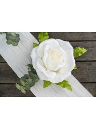 WHITE TIFFANY TABLE RUNNER 27CM X 3M