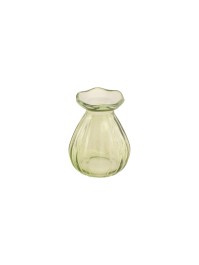 WATERLILY GREEN COROLLE MINI GLASS VASE DIA 7CM X 9CM