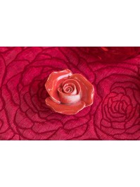 SET 2 ROSA KERAMIK ROT 4.5CM X 5CM X 2.5CM