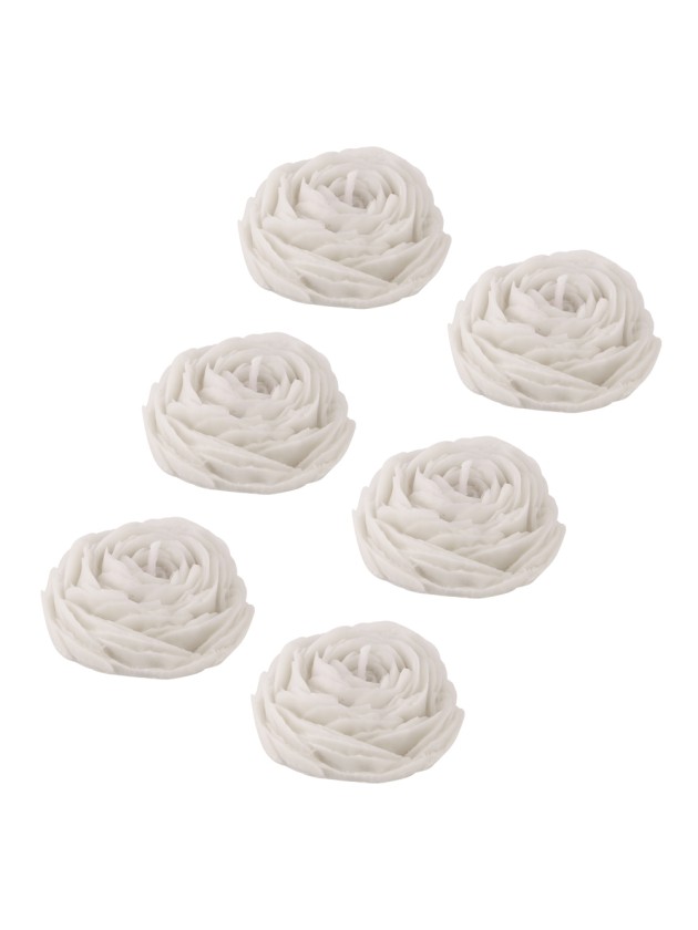 6 KERZEN KAMELIE WEISS DIA 5.8CM X 2.4CM