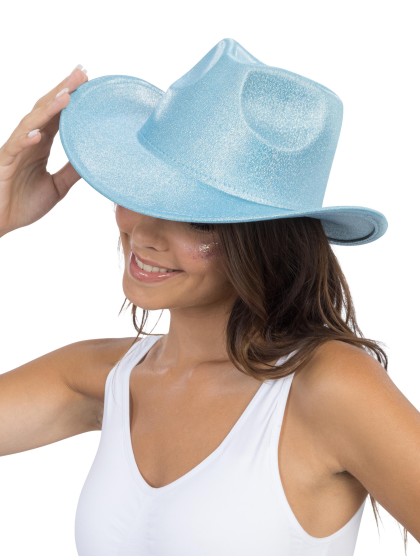 HUT AUS COWBOY GLÄNZEND BLAU Einheitsgröße