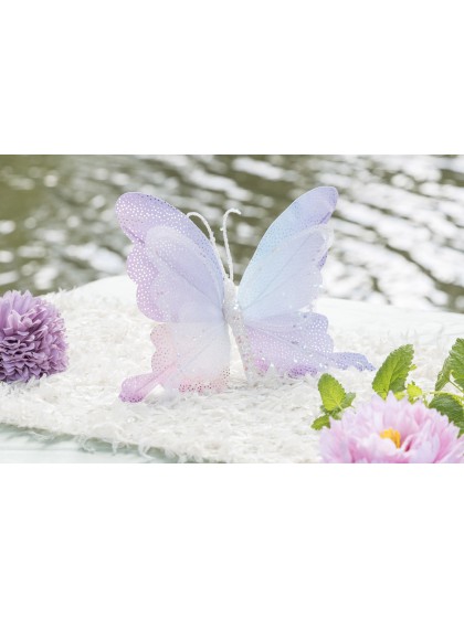 IRIDESCENT BUTTERFLY WITH CLIP BASE 19CM X 3CM X 23CM