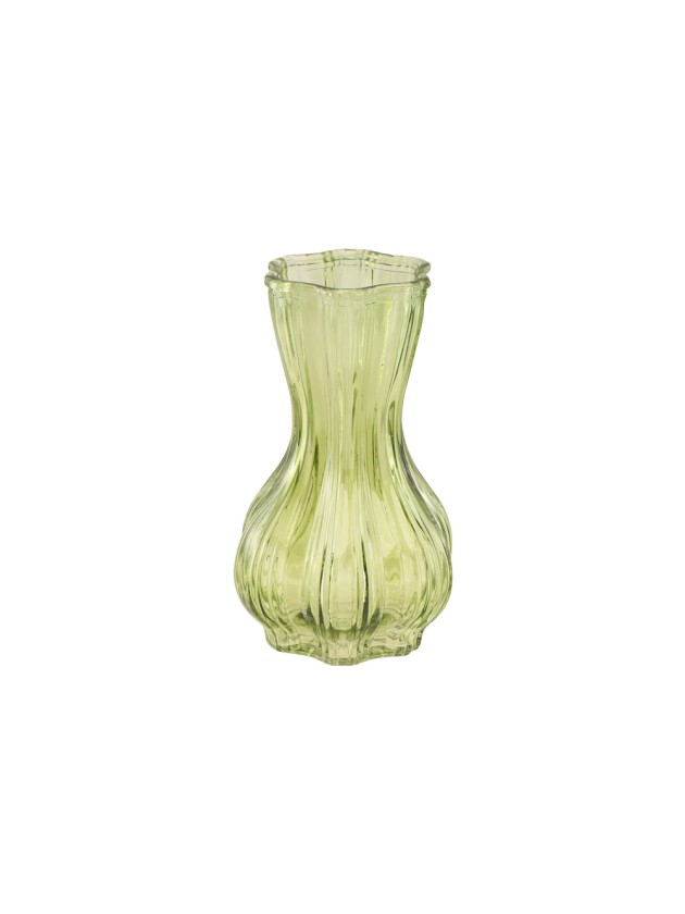 VASE VERRE ALIZA VERT MATCHA 9CM X 9CM X 14.5CM