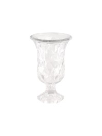 CLEAR VENICE GLASS VASE 17.8CM X 17.8CM X 28.5CM