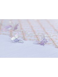SET 10 PAPILLONS ACRYLIQUE IRISE PARME 4CM X 3.5CM X 1.3CM