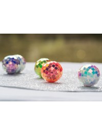 BOX 10 DISKOKUGELN COLORIS SCHILLERND ASSORTIS DIA 4CM