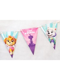 WIMPELKETTE ROSA PAW PATROL © 190CM X 18CM