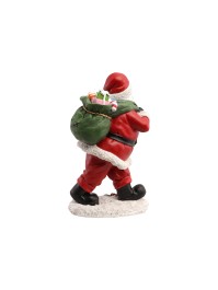 PERE NOEL RESINE AVEC CADEAUX DANS HOTTE VERTE 13CM X 11CM X 23.5CM