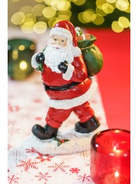 PERE NOEL RESINE AVEC CADEAUX DANS HOTTE VERTE 13CM X 11CM X 23.5CM