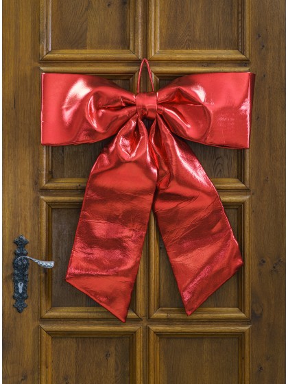 RED SHINY JUMBO BOW 68CM X 6CM X 82CM