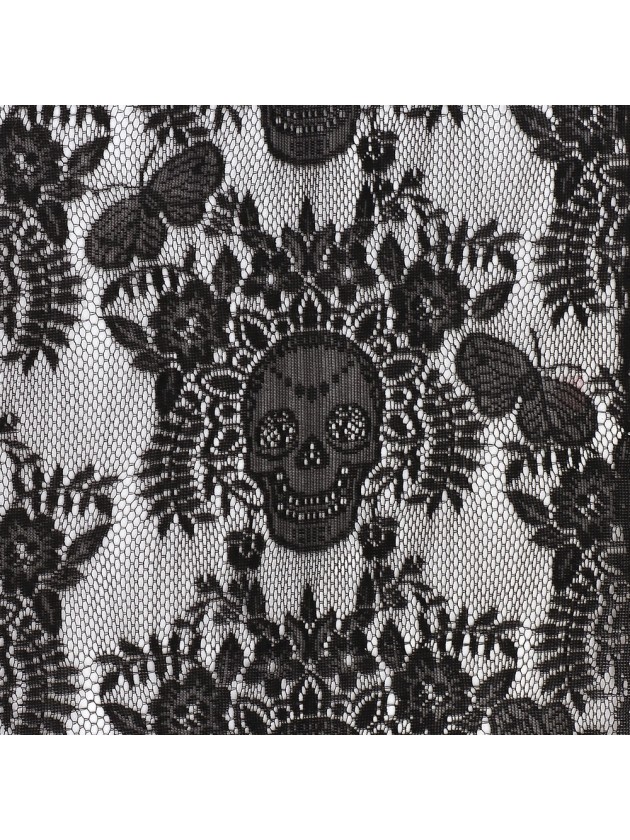 BLACK LACE WITH SKULLS TABLE RUNNER 37CM X 180CM