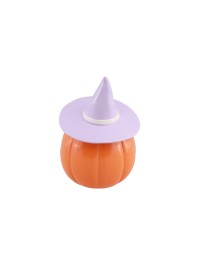 KÜRBIS KUNSTHARZ ORENGEL MIT HUT LILA SUMMERWEEN 12.5CM X 12.3CM X 17CM