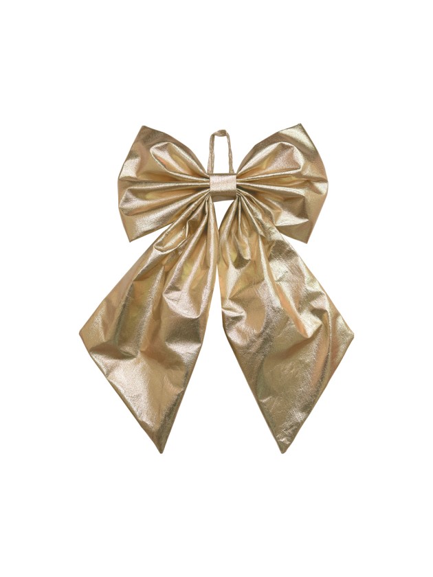SHINY GOLD STELLAR BOW 49CM X 5CM X 49CM