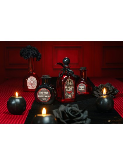 FLACON ROND VERRE NOIR CURSED SERUM 7.8CM X 4.5CM X 9.5CM