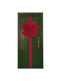 NOEUD DE PORTE VELOURS ROUGE 54CM X 3CM X 56CM