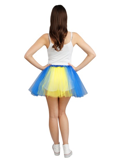 TUTU FAN BLAU UND GELB Einheitsgröße - 39CM