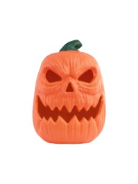 PLASTIC ORANGE PUMPKIN WITH LED LIGHT 20CM X 15CM X 28CM