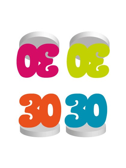 SET OF 4 TABLE PLACE CARD HOLDERS 30 YEARS ASS 