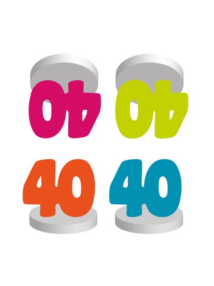 SET OF 4 TABLE PLACE CARD HOLDERS 40 YEARS ASS 