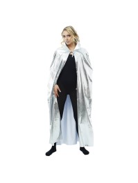 CAPE ARGENT AVEC COL 135 CM