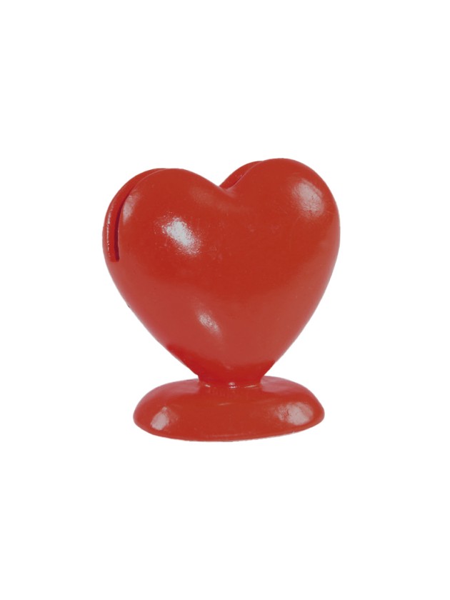 8 DANKKARTENHALTER HERZ KUNSTHARZ ROT 5CM 