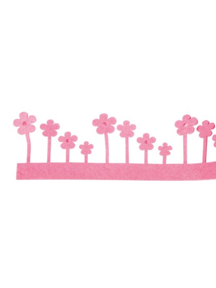BANDE FEUTRE FLEUR ROSE 200CM X 7CM