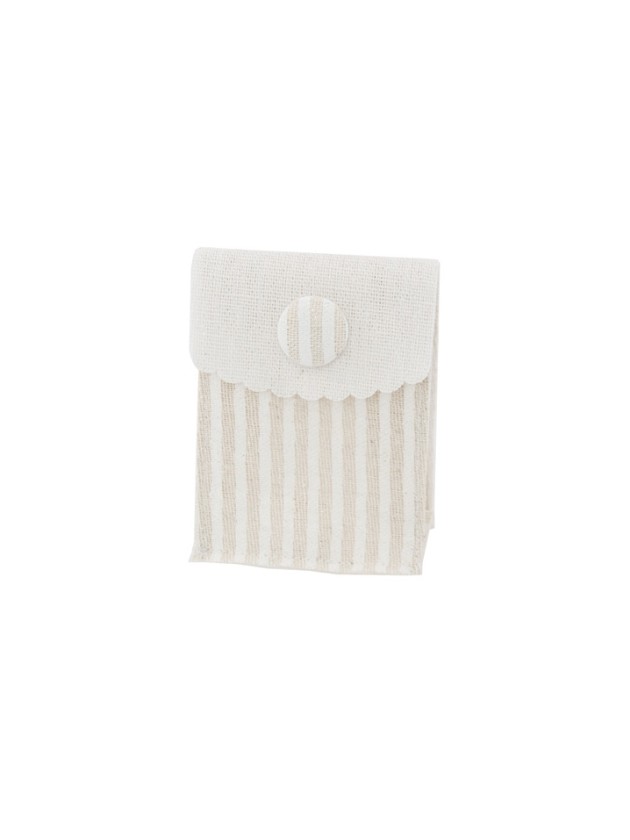 SET OF 4 WHITE LINEN BAGS 5.5CM X 4CM X 8CM