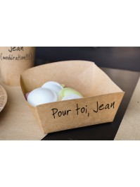 SET 8 BARQUETTES KRAFT 250GSM 250ml 12.3CM X 11.3CM X 4.5CM 