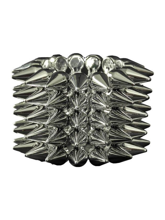BRACELET PUNK, PIQUES ARGENTEES 