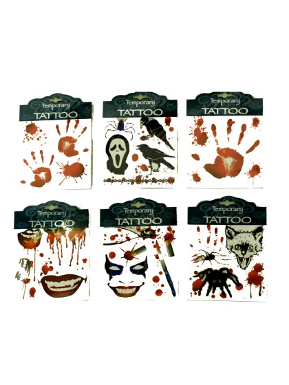 TATTOO HALLOWEEN, BIEN BLUTVERSCHMIERT - 6 SORT.. 