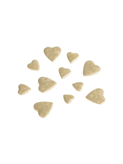 BAG OF 50GR 3D HEARTS TO DISPERSE GOLD 